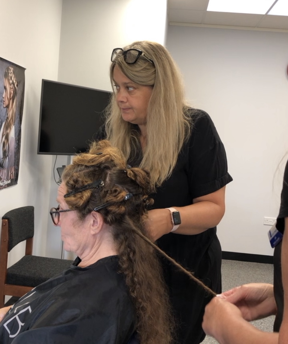 Customer and Myra - Master wig maker